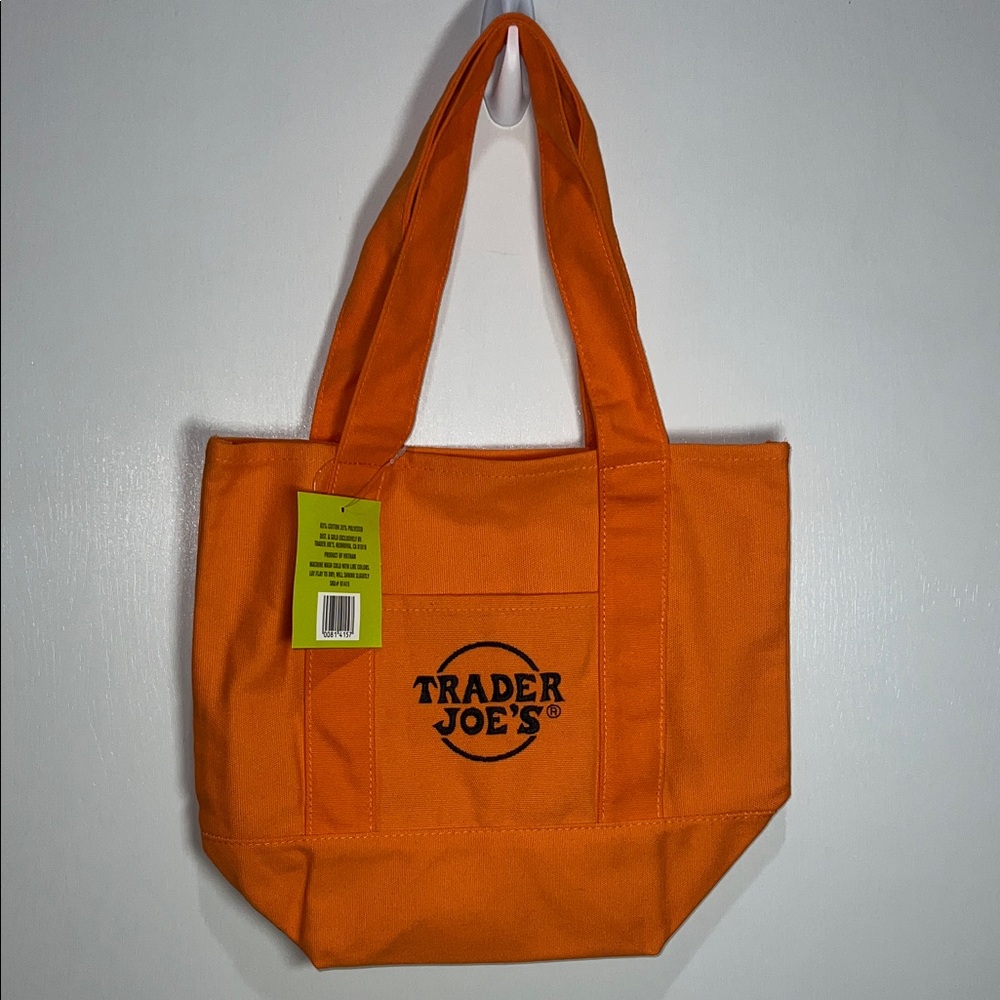 Trader Joe's Orange Trick or Treat Mini Canvas Tote Bag